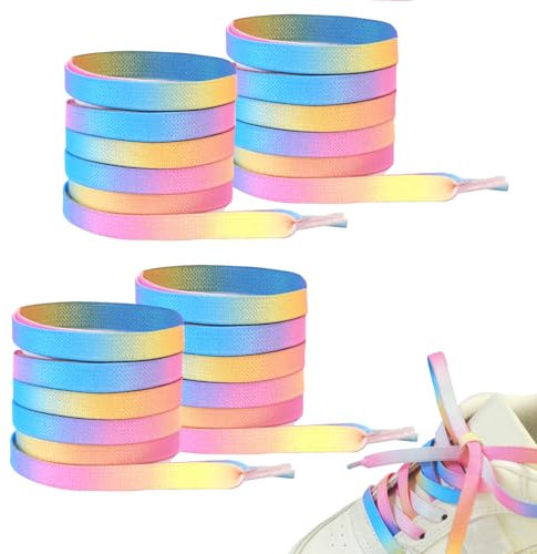 SwirlColor cordones elasticos niños, 2 pares de cordones gradualmente cambiados zapatos deportivos para niñas casual zapatos planos cordones elásticos zapatos deportivos 100 cm / 39 pulgadas