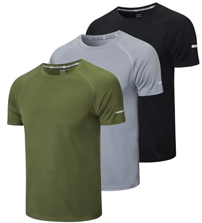 Gaiatiger 3 Pack Mens T-Shirts Quick Dry Short Sleeve Tops BGG 5XL