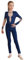 TTAO Mädchen Ganzkörperanzug Sportlich Body Lang Turnanzug Langarm Gymnastikanzug Kinder Tanzanzug Wettbewerb Tanzkostüm Navy blau 146-152