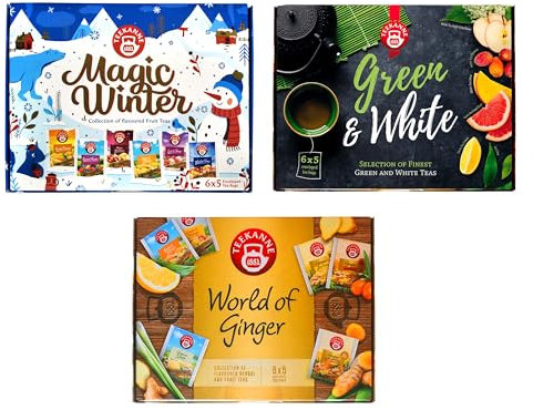 TEEKANNE Mix Fruit Tea Collection WORLD of GINGER + GREEN & WHITE + MAGIC WINTER
