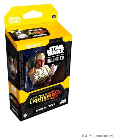 Fantasy Flight Games - Star Wars: Unlimited TCG Jump to Lightspeed Spotlight-Deck Boba Fett - 50-Karten-Deck mit exklusiven Karten! Alter 12+, 2+ Spieler, 20 Minuten, Englisch