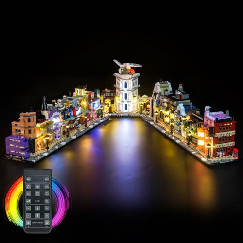 LocoLee Licht Set Kompatibel mit Lego Schlitten des Die Zauberläden der Winkelgasse 76444 Fernbedienung, Nur Lichter Set - Kein Modell, Licht Beleuchtung Set Compatible with Lego 76444