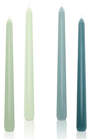 Grüne Spitzkerzen, Farbverlaufskerzen, tropffrei, lang, nicht parfümiert, für Geburtstag, Valentinstag, Chanukka, Weihnachten, Halloween, Heimdekoration, 4 Stück