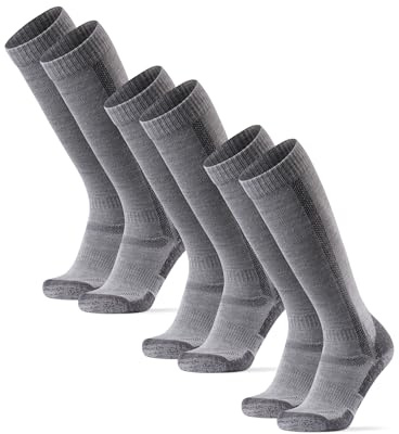 DANISH ENDURANCE Kniehohe Merino Wandersocken, Anti-Blasen, 1 & 3 Paar | Lange Thermo Wollsocken, Warm & Gepolstert mit Anti-Blasen-Schutz für Winterwanderungen, Trekking & Oktoberfest, Unisex