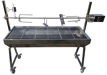 SunshineBBQs Charcoal Rotisserie Grill with Wheels, Large Hog Roast Machine, Motorised Spit (With Counter Balance)