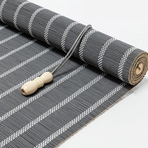 Retro Bambù Tenda a Rullo, Tapparella Bamboo Da Esterno Privacy Traspirante Tenda da Sole Oscurante In Bambù Con Sollevatore,per Interni/Esterni,Personalizzate
