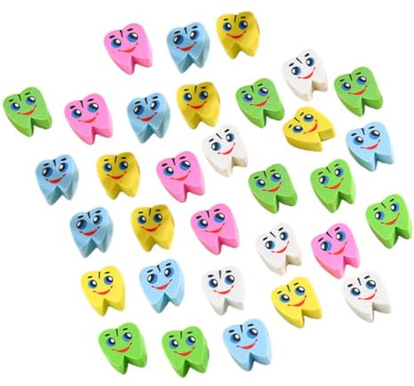 AUTSUPPL 70pcs Farbenfrohe Zahnformlergummi Entzückende Bleistiftgummis Zeichnen Accessoires Cartoon Zähne -formatler Party Gefälligkeiten