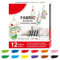 Rotuladores de pintura de tela, marcadores de camisa textil, tinta de acuarela lavable de 6.3 x 5.71 pulgadas, 12/24 colores vibrantes, para algodón, poliéster, lona, zapatos, bolsas, manualidades