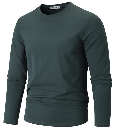 VEIISAR Herren T-Shirt, Athletic Fit, Baumwoll-Stretch,Unterzieh-Shirt