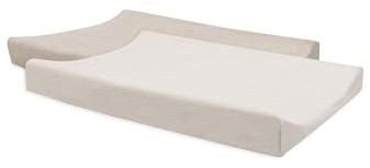 Jollein Housse de Matelas à Langer - Oatmeal/Sand - Lot de 2-50x70cm - 85% Coton, 15% Polyester - Certifiée OEKO-TEX - Housse pour Matelas à Langer