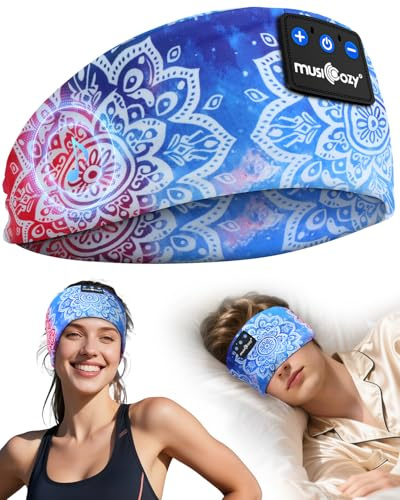 MUSICOZY Schlafkopfhörer Bluetooth, Schlaf Kopfhörer Seitenschläfer | Kabellos Sport Kopfhörer Stirnband 16+STD für Yoga/Training/Reisen/Schlaflosigkeit,Tech Gadgets für Männer/Frauen
