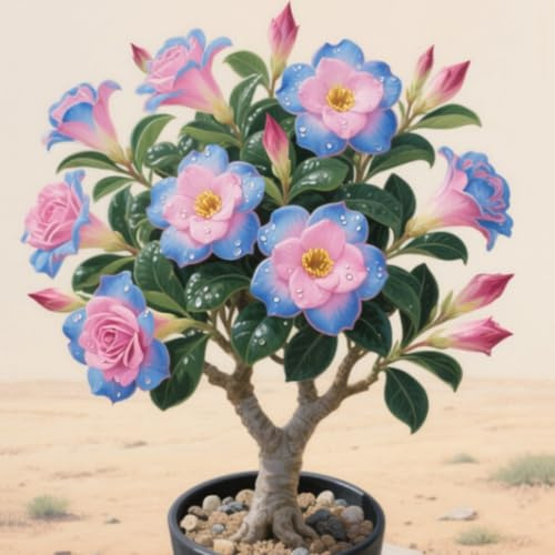 Rizomas de rosa del desierto. Hojas altas y grandes. ideal para embellecer el paisaje.Tolera el frío.(NVNJHJN).-1 Rizomas-C