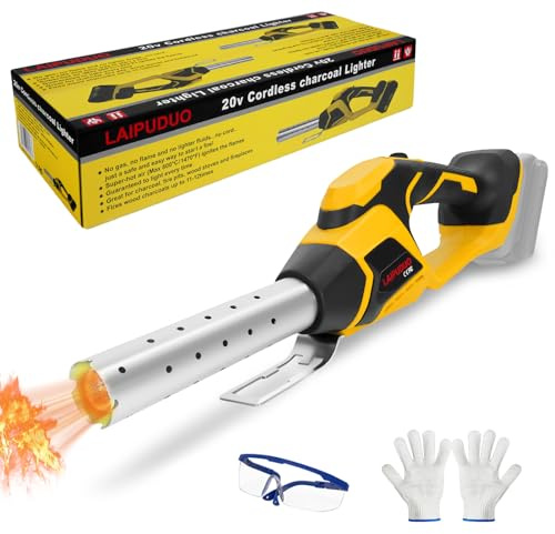 RexLeLXB Cordless Fire Starter Compatible with Dewalt 20V Max Battery, 400W Electric Fire Starter 1472℉ in 60S, Charcoal Lighter with Air Blower for Charcoal, BBQ, Grill, Wood(Tool Only)