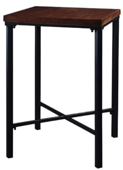 SONGYL-20249 Bartisch für Garten Quadratischer Bartisch aus Holz mit Metallrahmen, for Zuhause, Balkon, schmal, hohe Tischplatte, for Küche, Esszimmer, Theke mit Stauraum