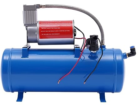 TCICOP 6L Air Compressor, 12V Portable Electric Air Pump for Car, Universal Tyre Inflator, Blue, Compact Pressure Tank for Vehicle, Home, Garage, and Outdoor Use