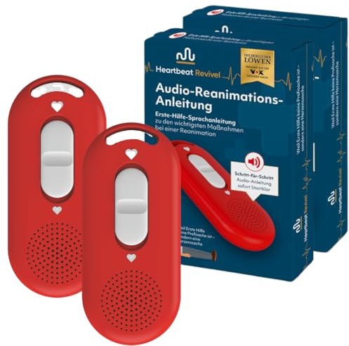 Heartbeat Revival Audio-Reanimations-Anleitung 2er Set | Klare Schritt-für-Schritt Sprachanweisungen im Notfall, sofort startklar | Ohne App, ohne Handy, ohne Internet