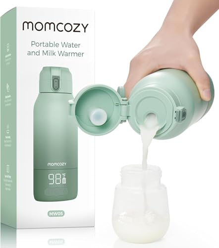Momcozy Portable Bottle Warmer for Breast Milk & Water, Dual Fast Heating | Portable Milk Warmer with Long Battery Life, 500ml Large Capacity to Meet Your All-Day Needs