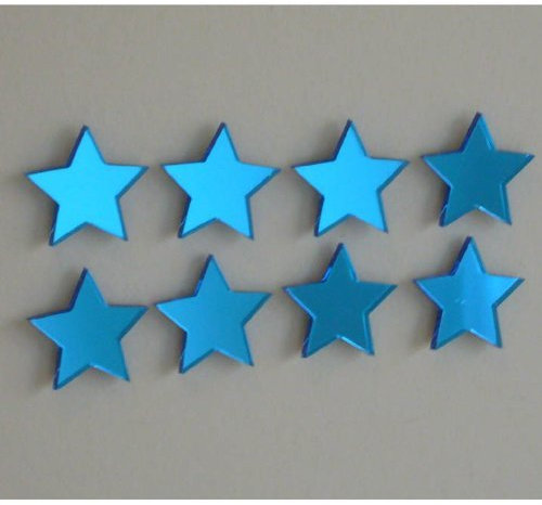 Star Blau Getönt Spiegel X 8 (1.5cm)