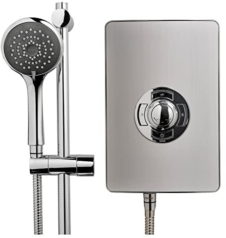 Triton ASP08BRSTL Aspirante Electric Shower, Brushed Steel