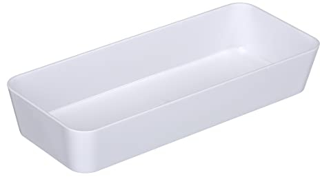WENKO Ablage Candy, praktische Badezimmerablage für Badaccessoires, Aufbewahrung & Organisation in Bad und Gäste-WC in elegantem Design aus hochwertigem Kunststoff, BPA-frei, 24 x 10 x 4 cm, Weiß