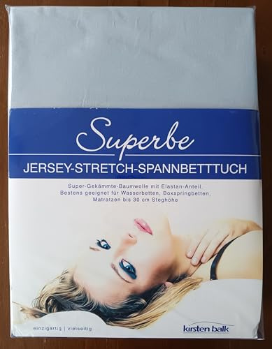 KIRSTEN BALK Wasserbett Jersey-Spannbetttuch | ca. 180 x 220 cm | Silber