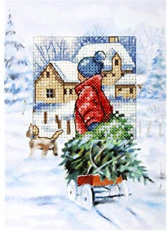 Orchidea Tree Greeting Card Counted Cross-Stitch Kit