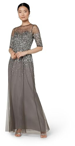 Adrianna Papell Damen Beaded Illusion Dress Gown Dress Kleid fr besondere Anlsse