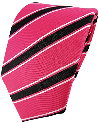 TigerTie Designer cravate pink rosé noir blanc rayé -