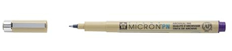 SAKURA Pigma Micron PN - Purple Fine Line Plastic Nib Pen - Archival Ink, Waterproof, Fade-Resistant - Ideal for Drawing and Writing - 0.4/0.5 mm Consistent Line Width