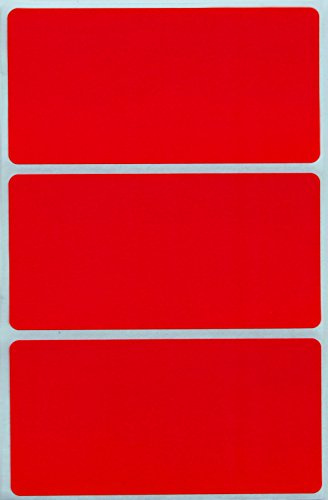 Royal Green Large Red Label Stickers 10 cm x 5 cm Rectangular Identification Sticker (102 mm x 51 mm)- 45 Pack