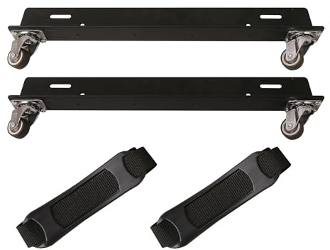 Techly 102222 Universal-Halterung für PC Case Tower mit Rädern, Schwarz