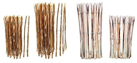 Staketenzaun Haselnuss 80 x 500 cm (Lattenabstand 3-5 cm) - Staketen Rollzaun Kastanienzaun Garten Zaun Kastanie