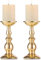 NUPTIO Eisen Säulenständer Kerzenhalter, Tischdekoration Kerzenständer Für Hochzeit, Party, Geburtstag, Abendessen Bei Kerzenlicht, Vintage Kerzenständer Hausdekoration, Kupferfarbe (Gold, 2 x Groß)