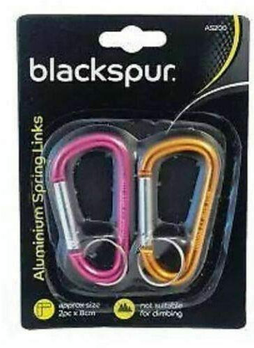 D Carabiner Clip Snap Spring Clasp Hook Keyring Camping Carabina Small Karabiner (Gold & Pink)