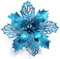 stelle di Natale artificiali glitterate, ideali come decorazione per ghirlanda natalizia e albero di Natale, diametro 16 cm, con 12 aghi verdi flessibili, confezione da 12 pezzi Blu lago