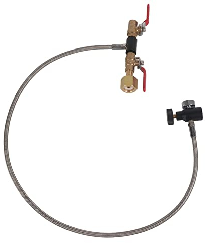 MAGT CO2 Nachfülladapter, G1/2 CGA-320 CO2 Flaschenadapter mit 36 Zoll Schlauch und Manometer, Zum Befüllen von Soda Tank(36 Zoll Mit Messgerät)