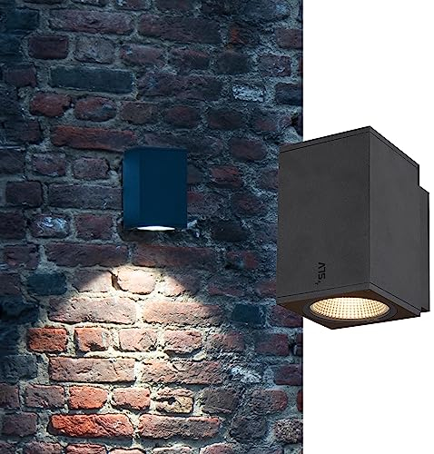 SLV LED Wandlampe ENOLA SINGLE S für die Außenbeleuchtung von Wänden, Wegen, Eingängen, LED Strahler, dimmbare Wandleuchte, Gartenlampe, Wegeleuchte / CCT-Switch (3000/4000 Kelvin), 720/820 lm, 10W