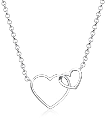 Elli Halskette Damen Herz Anhänger Verschlungen in 925 Sterling Silber Vergoldet