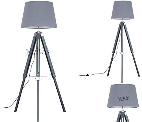 Pied de lampadaire trépied en bois (sans abat-jour) 127 cm de hauteur Lampe décorative