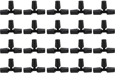 Conector de manguera de riego por goteo de 20 piezas, conector de emisores de riego por goteo de 3 vías en T plana, 4/7 4 mm para boquilla de microaspersor