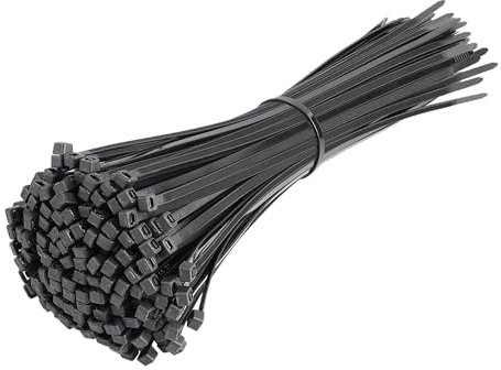 Cable Ties - 500 Pack 200mm x 3.6mm Black Beeway 8 inch Premium Ties Wraps, Strong Nylon Zip Ties