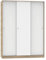 PEGANE Armoire avec 3 Portes coulissantes Coloris Cambrian/Blanc - Hauteur 200 x Longueur 150 x Profondeur 55 cm