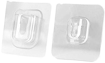 XIAOL Ganchos adhesivos de doble cara, ganchos de pared transparentes resistentes, impermeables, resistentes al aceite, ganchos autoadhesivos para baño y cocina