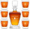 Maverton Carafe et Verres personnalisés - 800ml Bouteille avec 6 Verres à Whisky de 250ml - Accessoires bar pour hommes - Service à Whisky pour papa - pour anniversaire - Gentleman