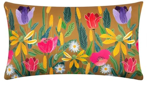 Wylder Nature House of Bloom Celandine Outdoor Cushion Cover,Saffron,30 x 50cm