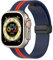 VeveXiao Cinturino sportivo compatibile con Apple Watch Band da 42mm 44mm 45mm 49mm, cinturino in silicone con fibbia magnetica regolabile per iWatch Ultra SE Series 8 7 6 5 4 3 2 1, Blu Rosso
