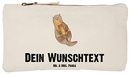 Mr. & Mrs. Panda Größe S Klein Personalisierte Schminktasche Otter Kind - Personalisierte Geschenke, Personalisierter Kosmetikbeutel, Schminketui mit