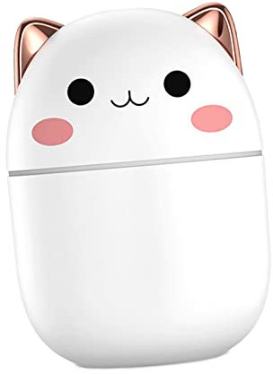 predolo Kompakter Luftbefeuchter für Zuhause und Auto, 250 ml Wassertank, Weiß