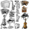 craspire Instrumente Klare Stempel Vintage Violine Klavier Gummistempel Wiederverwendbarer Hintergrund Poststempel Transparente Silikonstempelsiegel Für Die Erstellung von Journalen Und Karten DIY