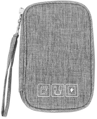 ZONADAH Electronic Organizer Cable Organiser Pouch Bag Electronics Accessories Bag Organiser Travel Gadget Bag for Cables Power Bank USB Drive Charger Hard Disk Grey